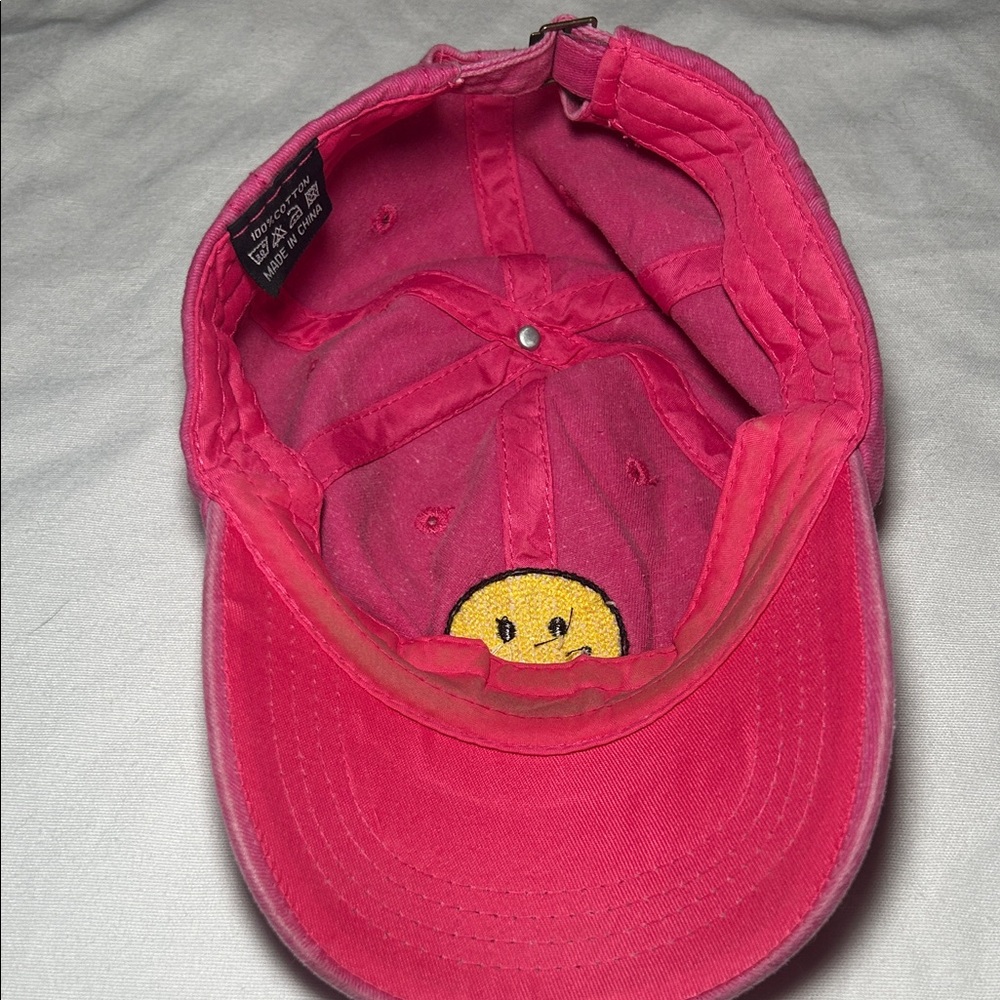 Pink Cap with Smiley Face - Picture 2 of 3